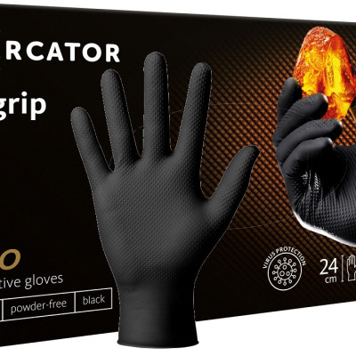 MERCATOR gogrip неопудрені нітрилові рукавички чорні (уп 50 шт) MERCATOR gogrip неопудрені нітрилові рукавички чорні (уп 50 шт)