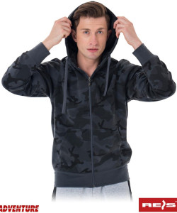 Флісова толстовка з капюшоном на блискавці, колір камуфльований, арт.SMOKER MOB