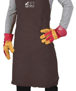 Фартух шкіряний зварювальника REIS WY-FSB Y розмір (60*90), Фартух слюсаря коричневий