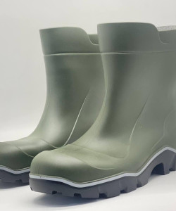 Чоботи гумові чоловічі Литма колір хакі, сапоги резиновые мужские серая вставка