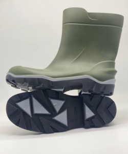 Чоботи гумові чоловічі Литма колір хакі, сапоги резиновые мужские серая вставка