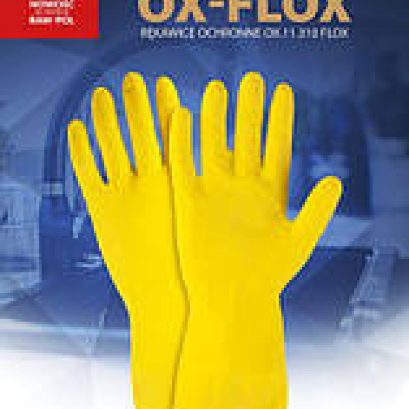 Рукавички латексні господарські, рукавички господарські OX-FLOX розмір М Рукавички латексні господарські, рукавички господарські OX-FLOX розмір М