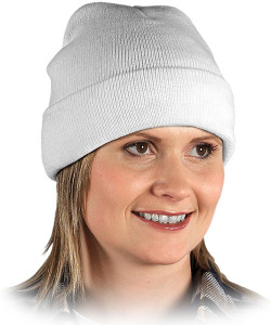 Шапка зимова з підворотом, колір білий