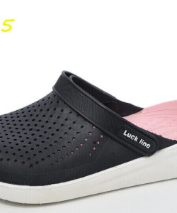 Крокси жіночі чорні Luck line  крокси жіночі чорні сілікон  , стильные кроксы чорные женские, подошва пвх