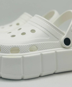 Крокси жіночі на платшорме білі PROGRESS , кроксы белые женские на платформе