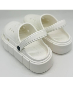 Крокси жіночі на платшорме білі PROGRESS , кроксы белые женские на платформе