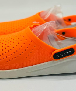 Крокси жіночі Luck line памаранчеві  крокси жіночі сілікон  , стильные кроксы женские орнажевые, подошва пвх