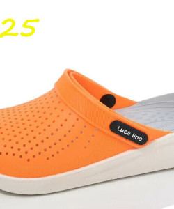 Крокси жіночі Luck line памаранчеві  крокси жіночі сілікон  , стильные кроксы женские орнажевые, подошва пвх