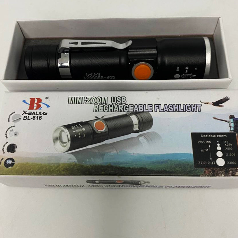 Ліхтарик ручний X-Balog протиударний, вологостійкий із заряджанням USB Тактичний ліхтар POLICE BL-616-T6 Zoom Ліхтарик ручний X-Balog протиударний, вологостійкий із заряджанням USB Тактичний ліхтар POLICE BL-616-T6 Zoom