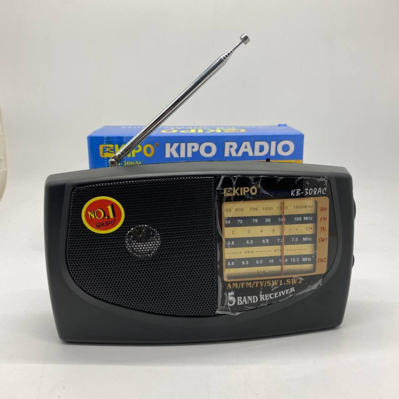 Радіоприймач KIPO-KB 308AC (FM/AM/SW/TV), Телескопічна антена, відкидна ручка, радіоприймач Радіоприймач KIPO-KB 308AC (FM/AM/SW/TV), Телескопічна антена, відкидна ручка, радіоприймач
