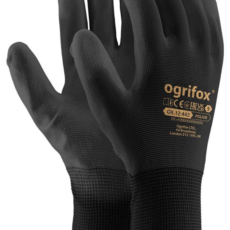 Рукавички робочі Ogrifox OX-POLIUR з покриттям поліретану, REIS 09 Рукавички робочі Ogrifox OX-POLIUR з покриттям поліретану, REIS 09