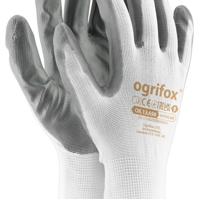 Рукавички робочі Ogrifox OX-NITRICAR з покриттям нітрилу, REIS (розмір 7) Рукавички робочі Ogrifox OX-NITRICAR з покриттям нітрилу, REIS (розмір 7)