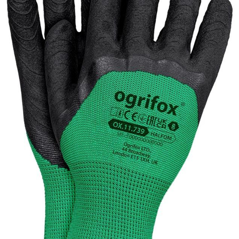 Рукавички робочі захисні з латексним покриттям ogrifox OX-HALFOM ZB розмір 10 Рукавички робочі захисні з латексним покриттям ogrifox OX-HALFOM ZB розмір 10