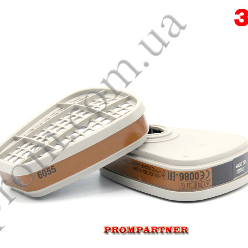 Фільтр 3М™ 6055 A2 протигазовий фільтр із захистом від органічних газів та пари (клас захисту A2) (пара) Фільтр 3М™ 6055 A2 протигазовий фільтр із захистом від органічних газів та пари (клас захисту A2) (пара)