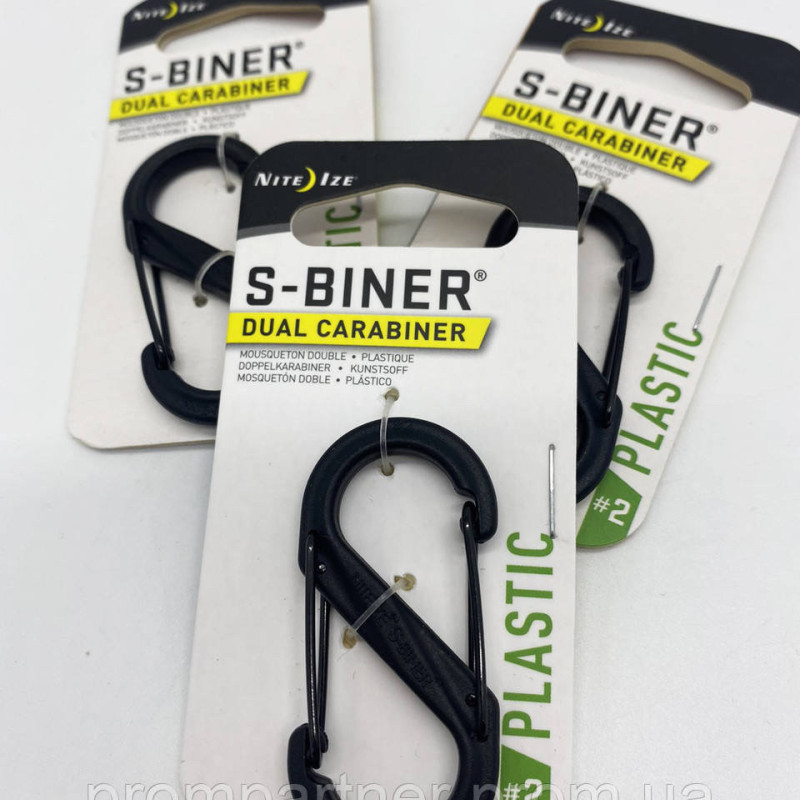 Тактичний карабін, колір чорний. Карабін розвантажувальний Nite Ize Karabiner S-Biner Gr. 2 Тактичний карабін, колір чорний. Карабін розвантажувальний Nite Ize Karabiner S-Biner Gr. 2