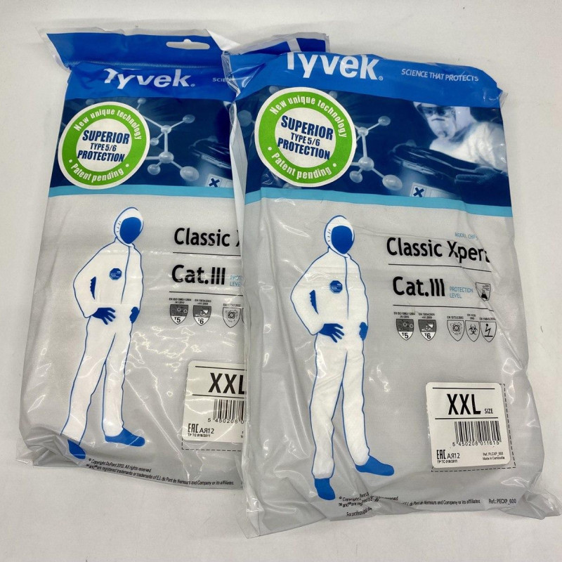Комбинезон защитній комплект химзащиті Tyvek Classic Xpert CHF5 (костюм Тайвек) (хімзахист, захист від радіації) XXL Комбинезон защитній комплект химзащиті Tyvek Classic Xpert CHF5 (костюм Тайвек) (хімзахист, захист від радіації) XXL